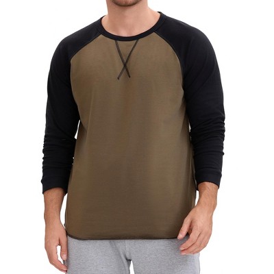 INSPIRE CHIC Men's Long Sleeve Tops Color Block Casual Raglan T-Shirt
