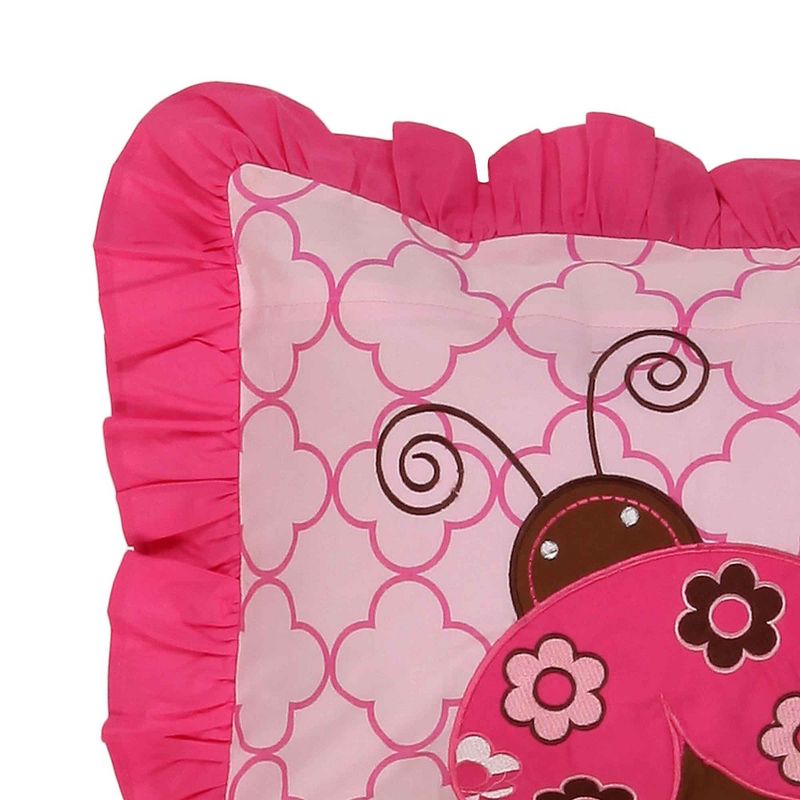 Bacati - Lady Bugs pink/chocolate Throw Pillow, 3 of 6