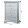 NicBex 5 Drawer Vertical Dresser for Bedroom,Chest of Drawers with Metal Handles for Living Room,Entryway,Hallway - 3 of 4