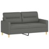 vidaXL 2-Piece Fabric Sofa Set with Pillows, Comfortable Seating Lounger, Metal and Plywood Frame, Dark Gray Polyester, for Living Room or Lounge Area - 3 of 4