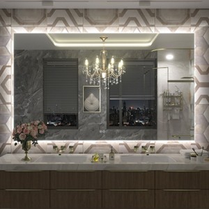 Apmir Super Bright 192 LEDs/m Back LED Lighted Anti-Fog Tempered Glass Bathroom/Vanity Mirror with ETL & 3-Year Warranty - 1 of 4