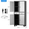 AOBABO 31.5 in. W x 72 in. H x 16.5 in. D Metal Rolling Garage Storage Cabinet Steel Freestanding Cabinet - 2 of 4