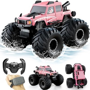 TITQWOP Waterproof Monster Truck Toys RC Cars 1:16 Amphibious Remote Control Car Trucks 4WD 2.4GHz All Terrain Off-Road Pickup Toy for Kids Gifts - 1 of 4