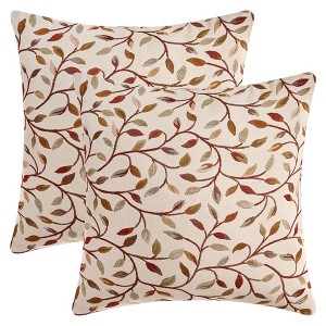 REGALWOVEN Wild Flower Plant Pattern Throw Pillow Covers for Indoor Outdoor Decoration 2 Pcs - 1 of 4