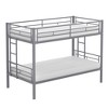VECELO Metal Bunk Bed Over Twin, Industrial Bunkbeds with Ladder and Full-Length Guardrail - 3 of 4