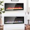 TOBILI 50 inch recessed ultra thin tempered glass front wall mounted fireplace multi color flame - 2 of 4