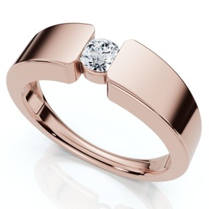 Pompeii3 Men's 1/4Ct Diamond Solitaire Wedding/Anniversary Ring 14k Gold or Pt Lab Created - 1 of 4