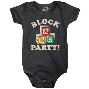 Block Party Baby Bodysuit Funny Sarcastic Kids Blocks Graphic Jumper For Infants - Crazy Dog Baby Bodysuit - 1 of 4
