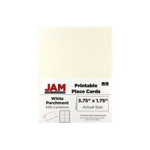 JAM Paper Printable Place Cards 3 3/4 x 1 3/4 White Parchment Placecards 225928565 - 1 of 2