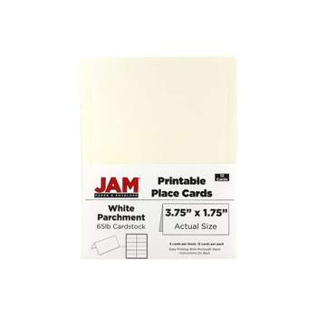 JAM Paper Printable Place Cards 3 3/4 x 1 3/4 White Parchment Placecards 225928565