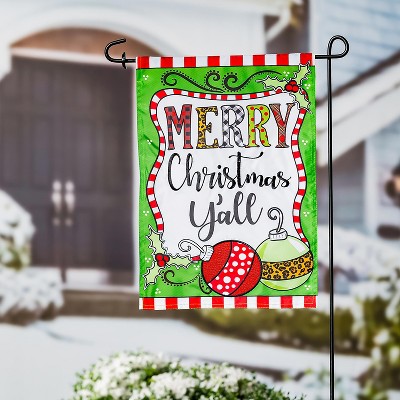 Merry Christmas Y'all Garden Applique Flag