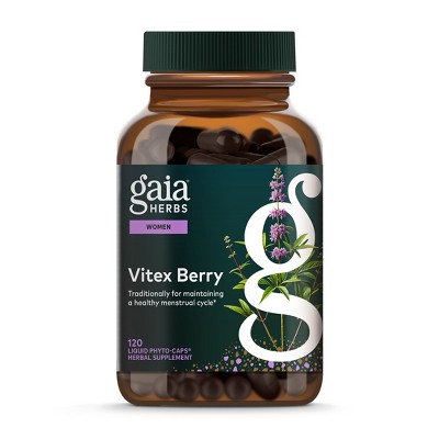 Gaia Herbs Vitex Berry (Chaste Tree) - Supports Hormone Balance & Fertility for Women - 120 Vegan Caps