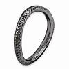 Black Bow Jewelry 2.25mm Stackable Black Plated Silver Curved Woven Band - 3 of 4