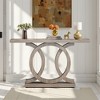 55" Farmhouse Console Table Hallway Sofa Table With Geometric Base - 3 of 4