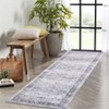 Boho Vintage Area Rug Ultra Thin Low Pile Machine Washable Stain Resistant Non Shedding Pet Friendly Floor Rug - 2 of 4