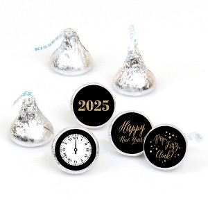 Big Dot of Happiness New Year's Eve - Gold - Round Candy 2025 New Years Eve Sticker Favors - Labels Fits Small Round Chocolate (1 sheet of 108) - 1 of 4