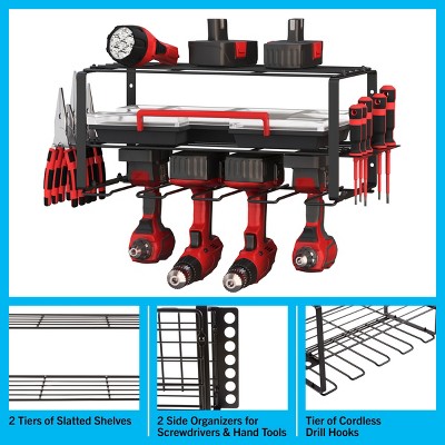 Stalwart Black Steel 3-Tier Power Tool Organizer Shelving