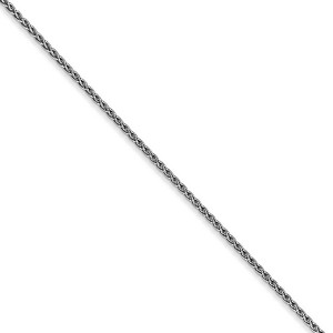 Black Bow Jewelry 1.2mm, 14k White Gold, Solid Parisian Wheat Chain Necklace - 1 of 4