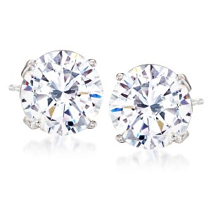 Ross-Simons 8.00 ct. t.w. CZ Stud Earrings in 14kt White Gold - 1 of 4