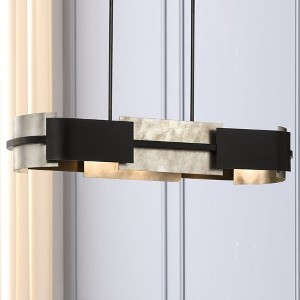 Urban Ambiance Luxury Cosmopolitan Indoor Chandelier,  6-1/8''H x 12"W x 42''D,  Matte Black Finish, UHP4702 - 1 of 4