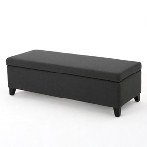 NicBex Modern 50.5" Storage Bench Wood Accent Stools with Cushioned Top for Bedroom and Entryway - 1 of 4