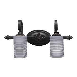 Toltec Lighting Elegante 2 - Light Vanity in  Dark Granite with 4" Gray Matrix Shade - 1 of 1