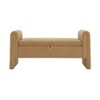 Alilang 52.30 inch Modern Upholstered Storage Bench with Lift-Top Design and Gold Accent Handles-coffee - image 2 of 4