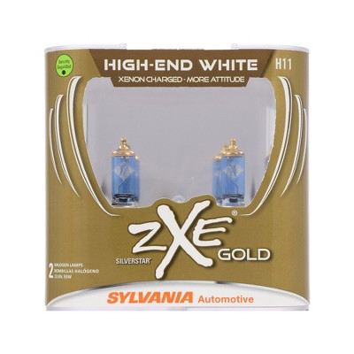 Sylvania H11SZG.PB2 High Performance SilverStar zXe GOLD H11 Halogen Fog Light Bulb HID Attitude and Xenon Fueled, White (2 Pack)