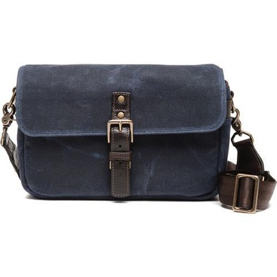 blue canvas messenger bag