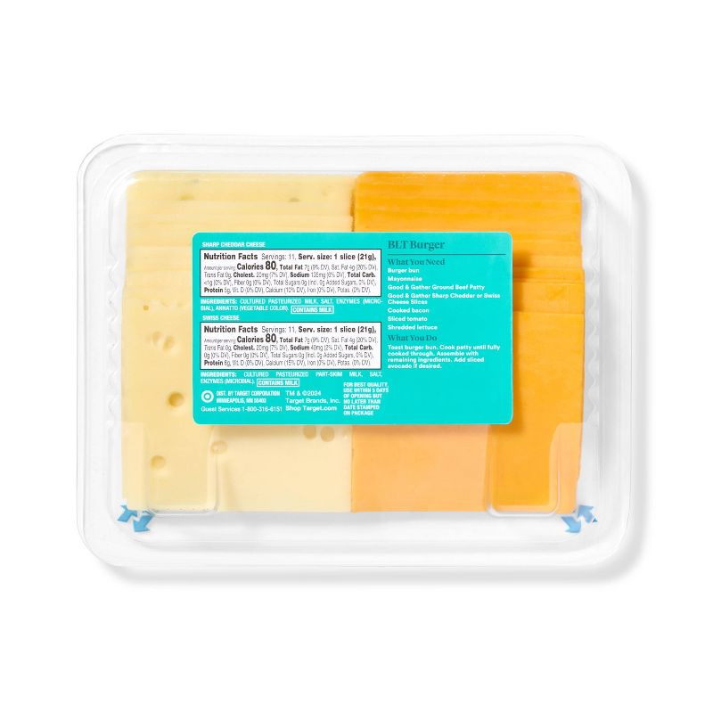 Sharp Cheddar and Swiss Cheese Slices Variety Pack - 16oz - Good &#38; Gather&#8482;, 3 of 4