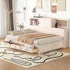 Whisen Twin Size Wooden Daybed with Storage Drawers, Charging Ports, Pushable Top Shelf - 2 of 4