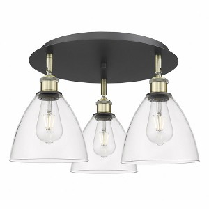 Bristol Glass - 3 Light Flush Mount In Industrial Style-10 Inches Tall and 19.25 Inches Wide - 1 of 1