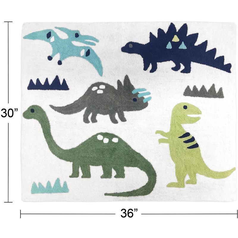 Sweet Jojo Designs Boy Kids Accent Floor Rug Mod Dinosaur 30 in. x 36 in. Blue And Green, 2 of 5