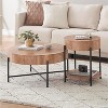 Round Coffee Table with Drawers Circle Living Room Table Wood Accent Coffee Table - 4 of 4