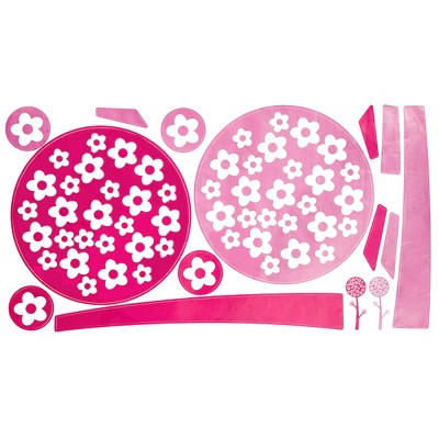 Slickblue Pink Trees Wall Decals Stickers - Waterproof Vinyl Home Decor for Living Room, Bedroom & More
