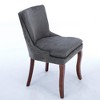 Modern Dining Chairs Set of 2,Double-layer Cushioned Chenille fabric Upholstered Accent Side Leisure Chairs with Mid Back and Curved Solid Wood Legs - 3 of 4
