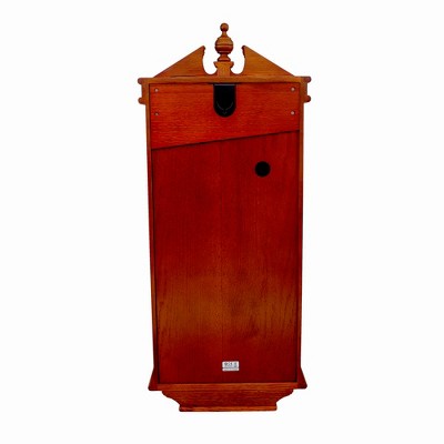 Regal Oak Wall Clock with Gold Pendulum and Chimes