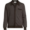 Lands' End Men's Long Sleeve Washable Merino Button Through Sweater Polo - 3 of 4