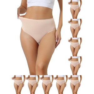 INSPIRE CHIC Women's High Waist Tummy Control Stretch Breathable Comfortable Thongs 10 Packs - 1 of 4
