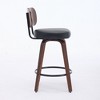 26" Counter Height 360¡ã Swivel Bar Stools Set of 2, with Faux Leather Upholstered Seat, Walnut Bentwood Legs & Back - 4 of 4