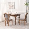 Set of 2 French Country Linen Upholstered Dining Chair with Solid Wood Legs, 4L-ModernLuxe - 2 of 4