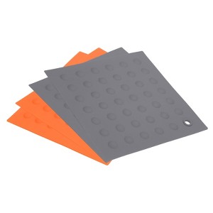 Unique Bargains Heat Resistant Silicone Trivets Pads for Kitchen 4 Pcs - 1 of 4
