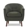 Sapphtopaz 1pc Accent Chair Button Tufted Solid Wood Lounge Chair with Espresso Finish Legs, Living Room Chair Comfy Chair - 4 of 4