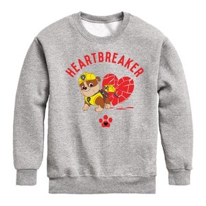 Boys' - Paw Patrol - Valentine's Heartbreaker Graphic Long Sleeve Fleece Sweatshirt - 1 of 4