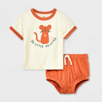Image of Baby Boys' Little Mouse Top & Bottom Set - Cat & Jack™ Off-White Newborn
