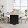 GustoWave 47'' Modern Round Dining Table for 4 People, MDF Circle Kitchen Table with Metal Pedestal Base, Wood Texture Easy to Clean - 3 of 4