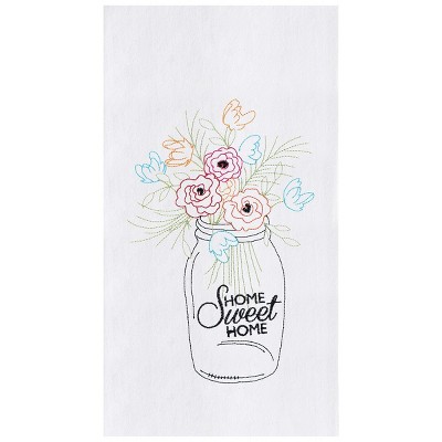 C&F Home Home Sweet Home Embroidered Flour Sack Cotton Kitchen Towel