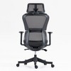 Okak Mesh Office Chair with Adjustable Height, Desk Chair with Headrest and Wheels, Computer Chair for Office, Home, Black - 4 of 4