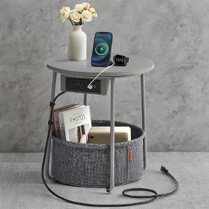 Side Table Side Table With Charging Station Drink Table Bedside Table Nightstand End Table Night Stand Round Side Table Small Side Table - 1 of 4