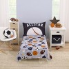 Everything Kids Sports Gray, Navy, Orange, and Brown Super Soft Toddler Blanket - 4 of 4